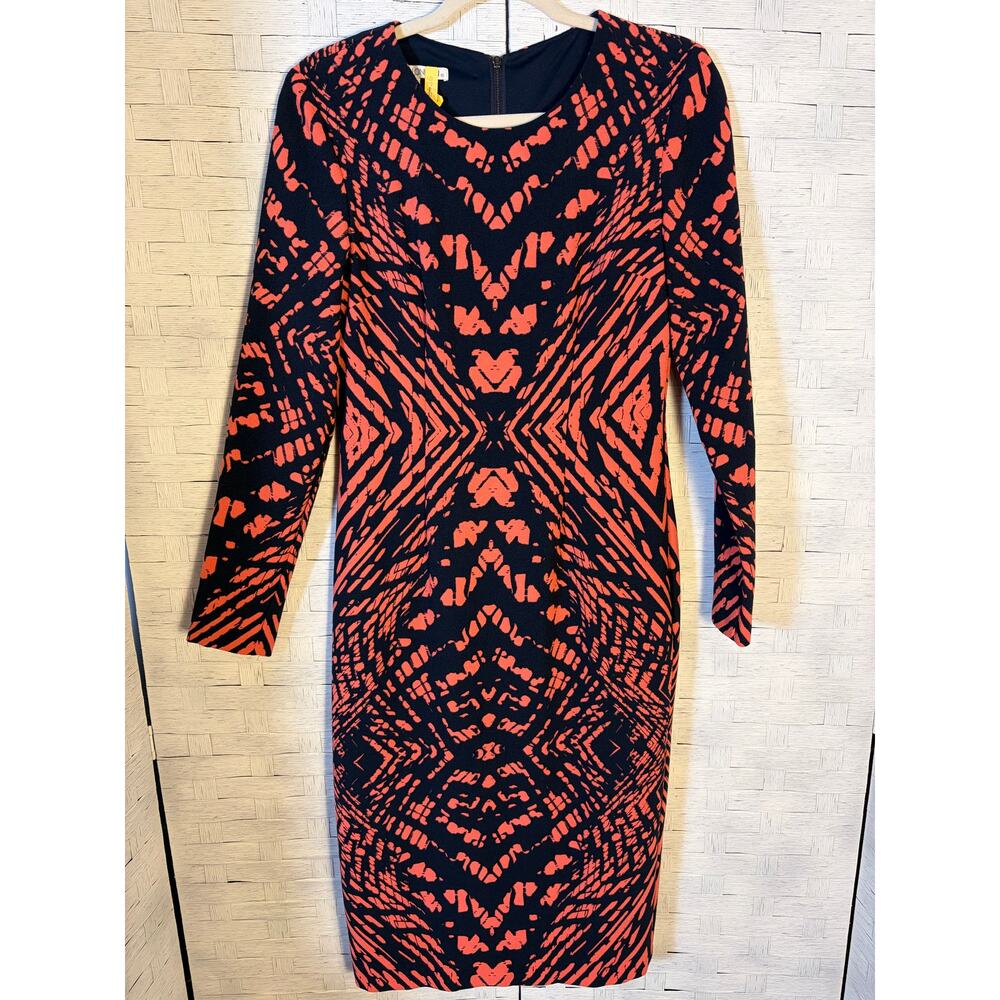 Maggy London‎ women's dress bodycone tie-dye long sleeve feminine evening